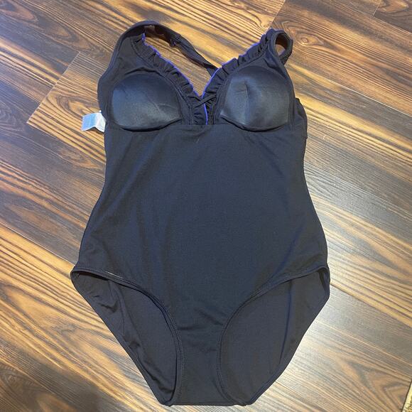 Gabar One Piece Ruffle Front Halter Neck Swimsuit size 16 - Picture 9 of 12